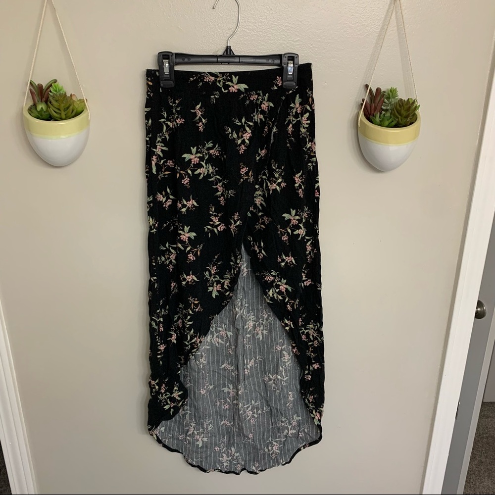 AMERICAN EAGLE High-low Floral Wrap High Waisted Skirt